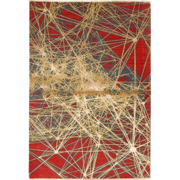 Dhanak Wool Bamboo Silk Rug - 4'0'' x 5'10''