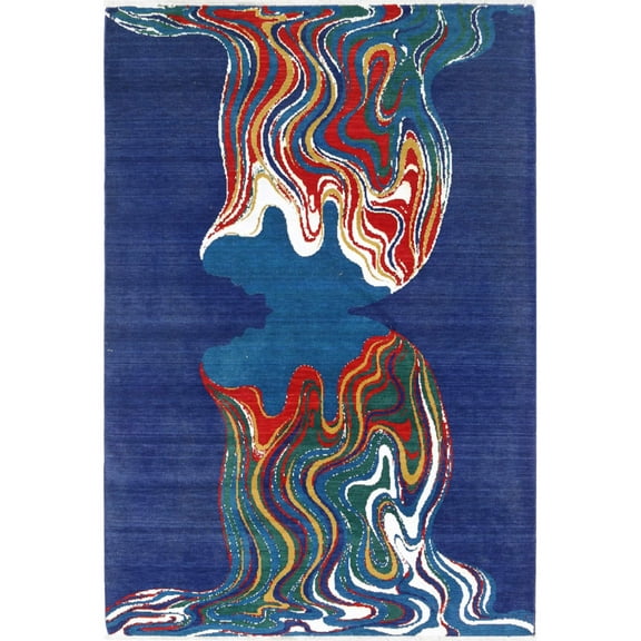 Dhanak Wool Bamboo Silk Rug - 4'0'' x 5'10''