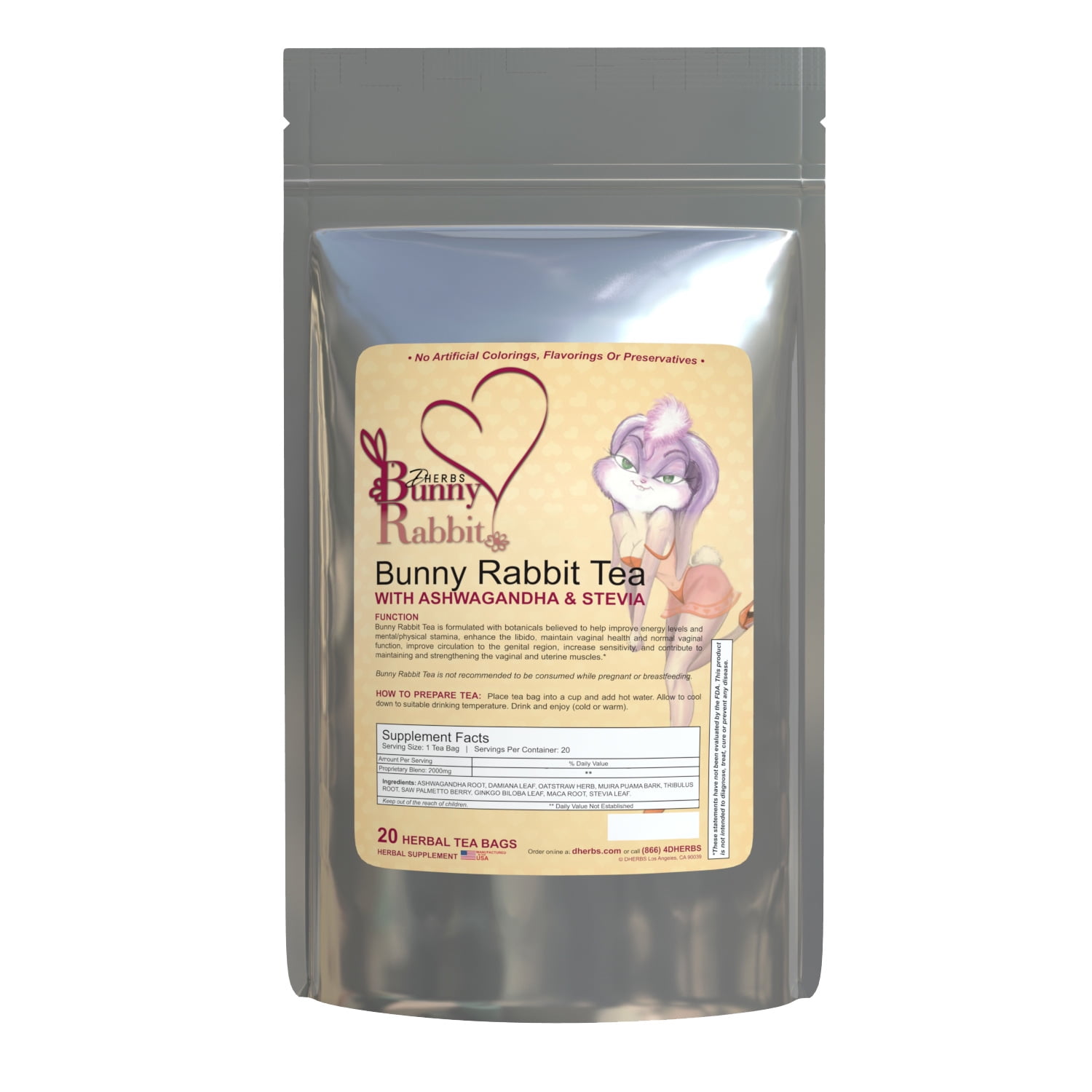 Dherbs Bunny Rabbit Tea, 20 Grams - Walmart.com