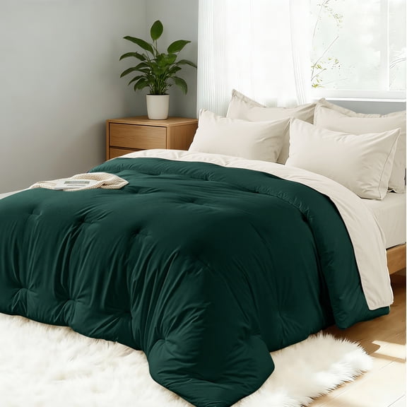 Dhole 7-Piece Bed Sheet Set - Queen Size Comforter, Pillowcases & Sheet Collection for Cozy Bedding Comfort Green