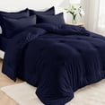 thumbnail image 1 of Dhole 5-Piece Bed Sheet Set - Twin Size Comforter, Pillowcases & Sheet Collection for Cozy Bedding Comfort Navy, 1 of 14