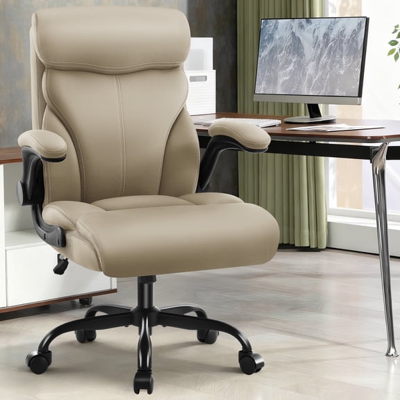 Dhole Executive Ergonomic Office Chair - High Back Mesh Desk Chair with Lumbar Support, 4D Armrests, Tilt Function & Breathable Mesh for Home Office (Khaki)