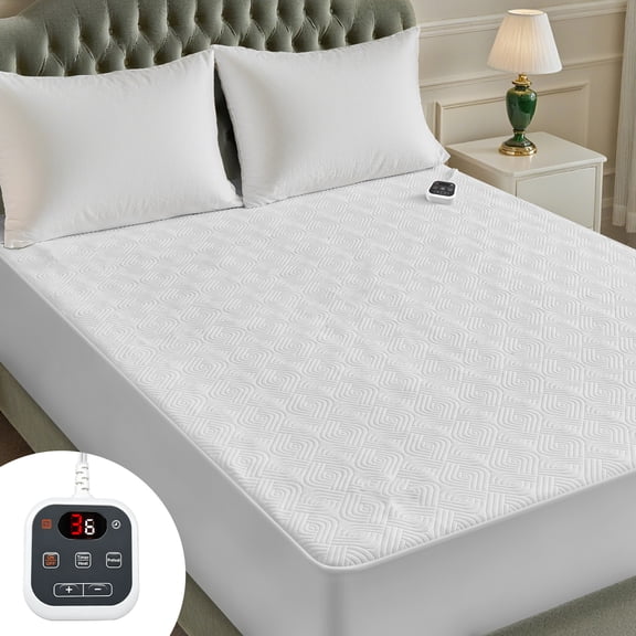 Dhole Twin Size Heated Mattress Pad, Single Control Electric Bed Warmer, 6 Heat Levels, 1-10H Auto Shut Off with Preheat & LED Controller