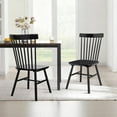 thumbnail image 1 of Dhole Windsor Spindle Back Dining Chair Set of 2, Solid Hardwood Kitchen and Dining Room Seating in Black, 1 of 6