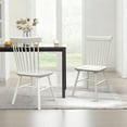 thumbnail image 1 of Dhole Windsor Spindle Back Dining Chair Set of 2, Solid Hardwood Kitchen and Dining Room Seating in White, 1 of 6
