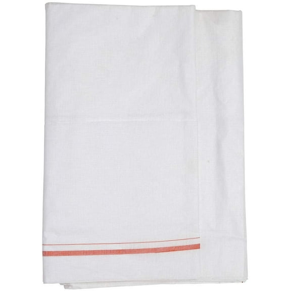 Aditri Creation Thin Dhoti Cotton Dhoti's, Full Length, Men's Ethnic Wear, White, Single Piece Dhoti with 1inch Large Borderrder Christmas gifts