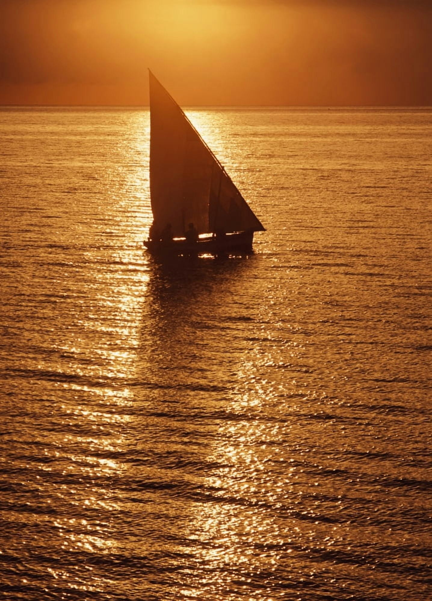 Dhow Heading Out To Sea At Dawn Canvas Art - Ian Cumming Design Pics (26 x 36)