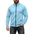 thumbnail image 1 of Dhwswlt Full Zip Sweatshirt for Men Long Sleeve Stand Collar Jackets Casual Winter Outerwear with Pockets M, 1 of 8