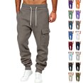 thumbnail image 1 of Dhwswlt Mens Cargo Joggers Pants Baggy Elastic Waist Drawstring Jogger Sweatpant Lightweight Outdoor Hiking Sweatpants with Pockets S-3XL, 1 of 7