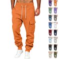 thumbnail image 1 of Dhwswlt Mens Cargo Sweatpants Drawstring Elastic Waist Cinch Bottom Jogger Pants Loose Fit Outdoor Athletic Workout Running Sweatpant with Pockets S-3XL, 1 of 7