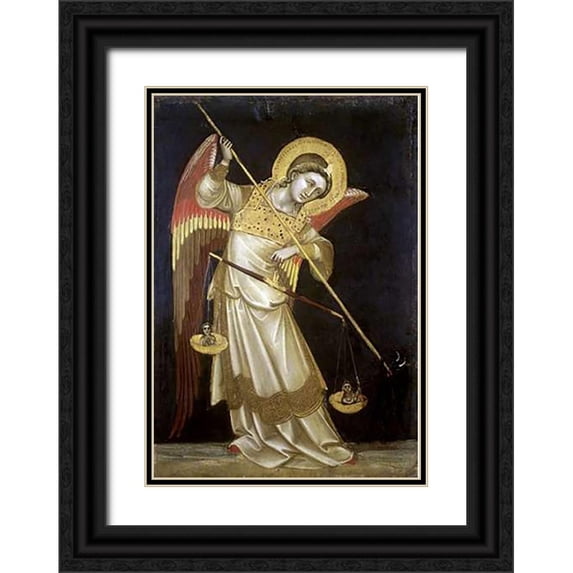 Di Arpo, Guariento 11x14 Black Ornate Wood Framed with Double Matting Museum Art Print Titled - Archangel Michael II