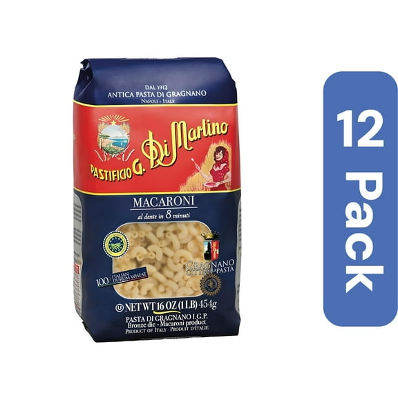 Di Martino Elbow Macaroni Pasta 1 lb (Pack Of 12)