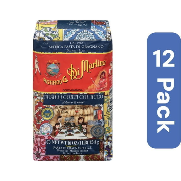 Di Martino Fusilli Corti Col Buco Pasta 1 lb (Pack Of 12)