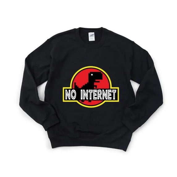 Di-No Internet Connection Dinosaur Tech Fail Meme Tee T-Rex Offline Sweatshirt, for men & women, up to size 5XL