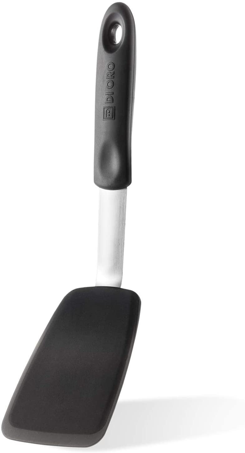 New di Oro Seamless Series Esso 2-Piece Silicone Turner Spatula Set - 600AF Heat-Resistant Flexible Kitchen Spatulas for Nonstick Cookware - Flippers