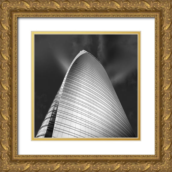 Di Sebastiano, Pietrino 12x12 Gold Ornate Wood Framed with Double Matting Museum Art Print Titled - Building