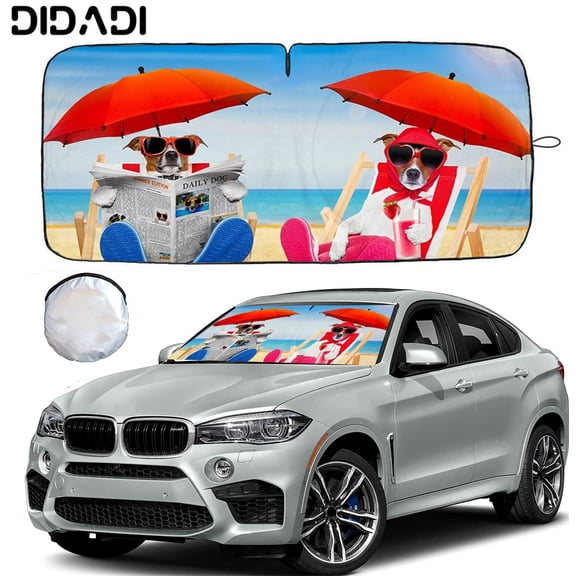 DiDaDi Cute Cartoon Flag Automotive Window Shades, Colorful