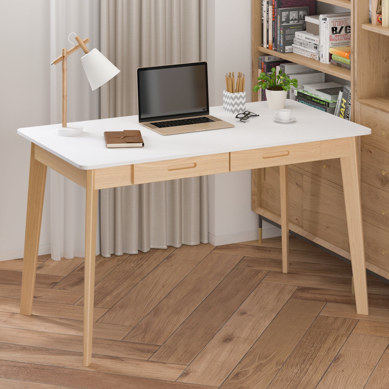DiDuGo Modern Office Desk with Drawer Simple Computer Table in