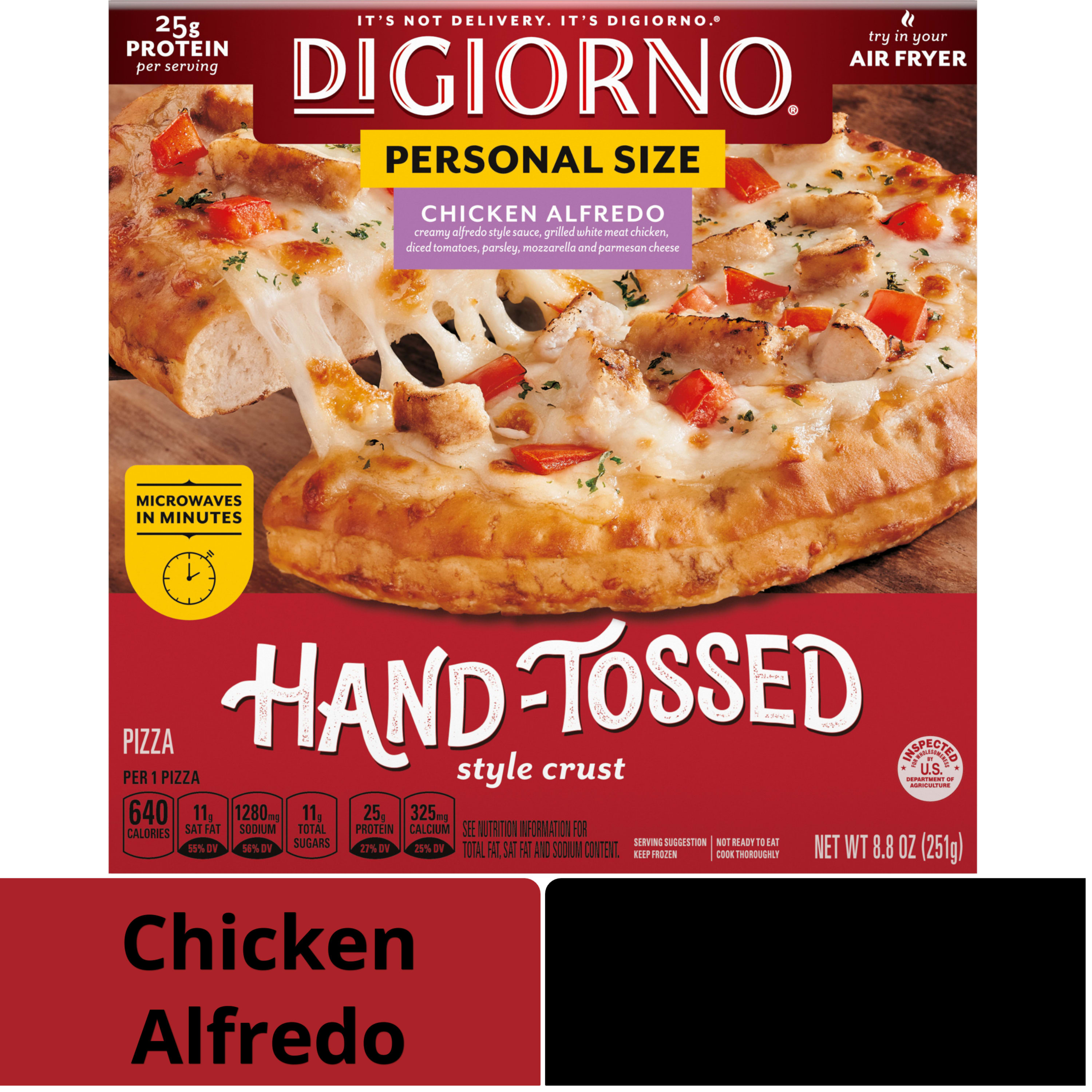 DiGiorno Chicken Alfredo Frozen Personal Pizza on a Hand Tossed Style
