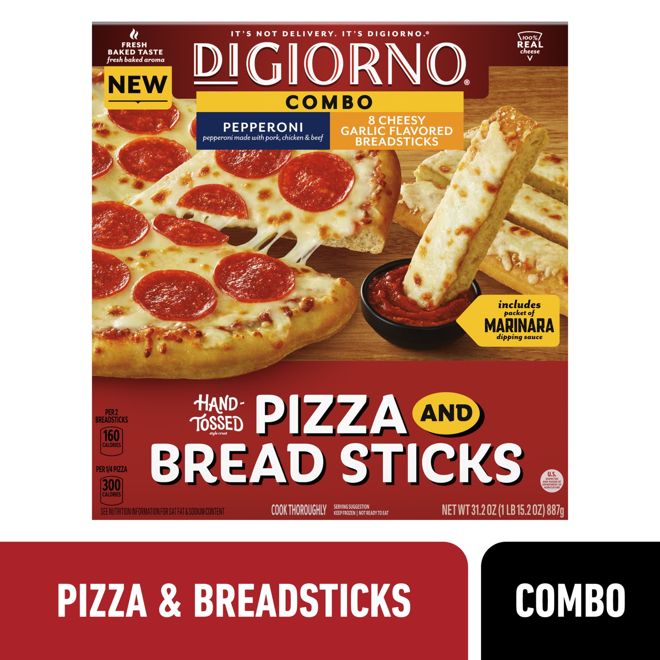 DiGiorno Frozen PIzza Pepperoni Pizza and Cheese Garlic Flavored