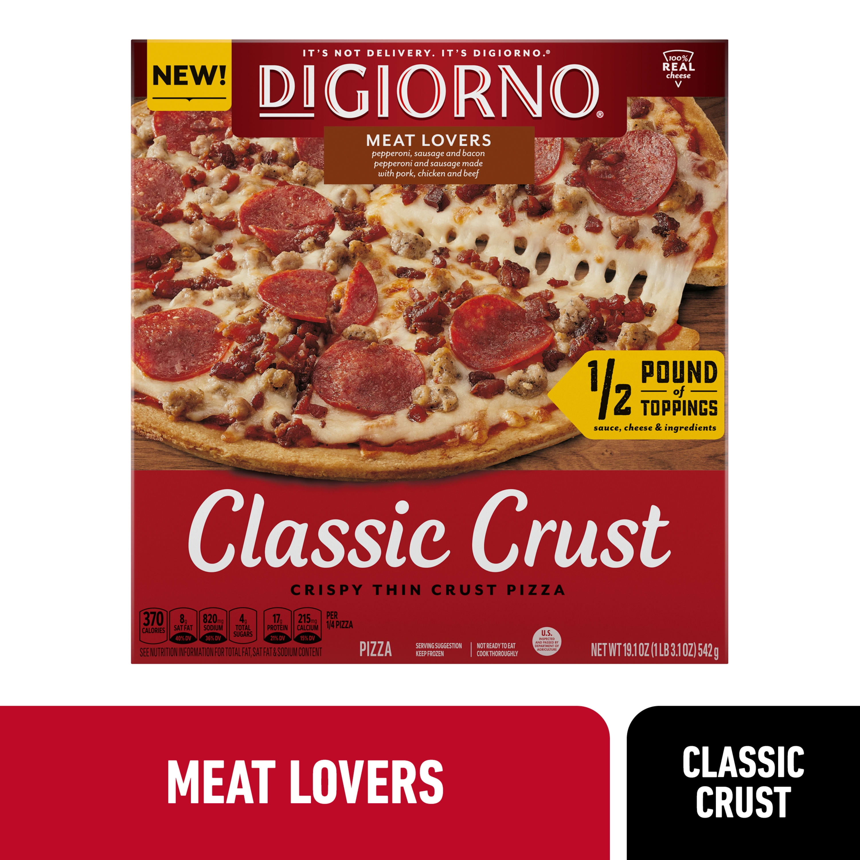 DiGiorno Frozen Pizza, MeatLovers Classic Crust Pizza with Marinara