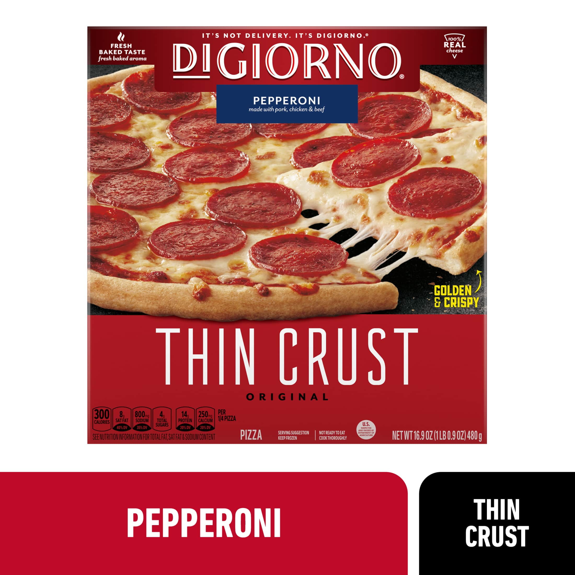 DiGiorno Frozen Pizza Pepperoni Original Thin Crust Pizza with