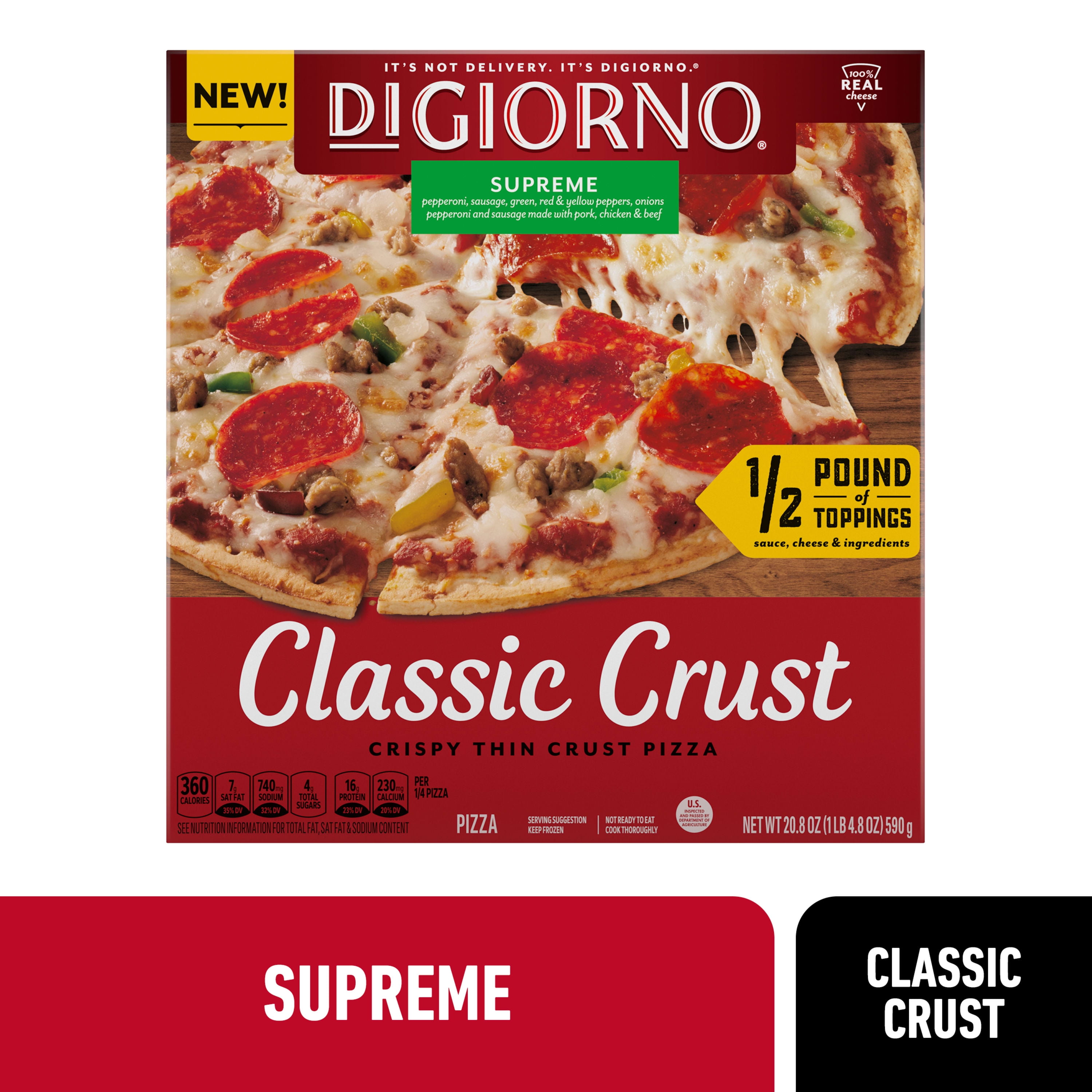 DiGiorno Frozen Pizza Supreme Classic Crust Pizza with Marinara Sauce