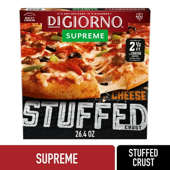 DiGiorno Stuffed Crust Cheese, Veggie, and Meat Supreme Pizza, 26.4 oz (Frozen)