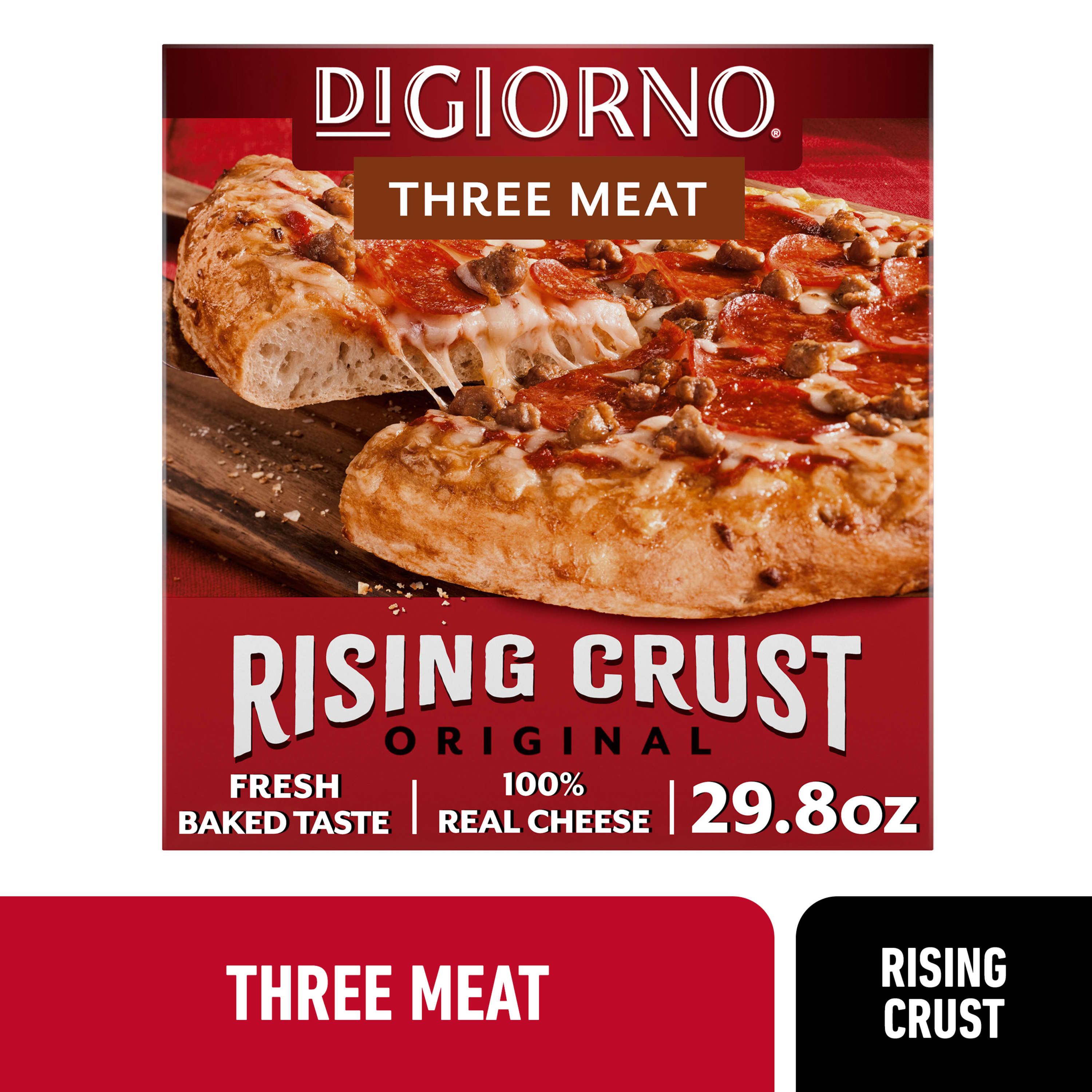 DiGiorno Frozen Pizza, Three Meat Rising Crust Pizza with Marinara Sauce, 29.8 oz (Frozen) - image 1 of 9