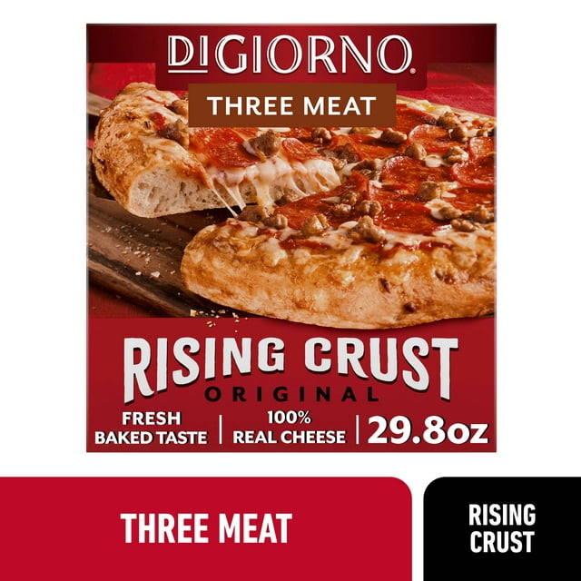DiGiorno Frozen Pizza, Three Meat Rising Crust Pizza with Marinara Sauce, 29.8 oz (Frozen)