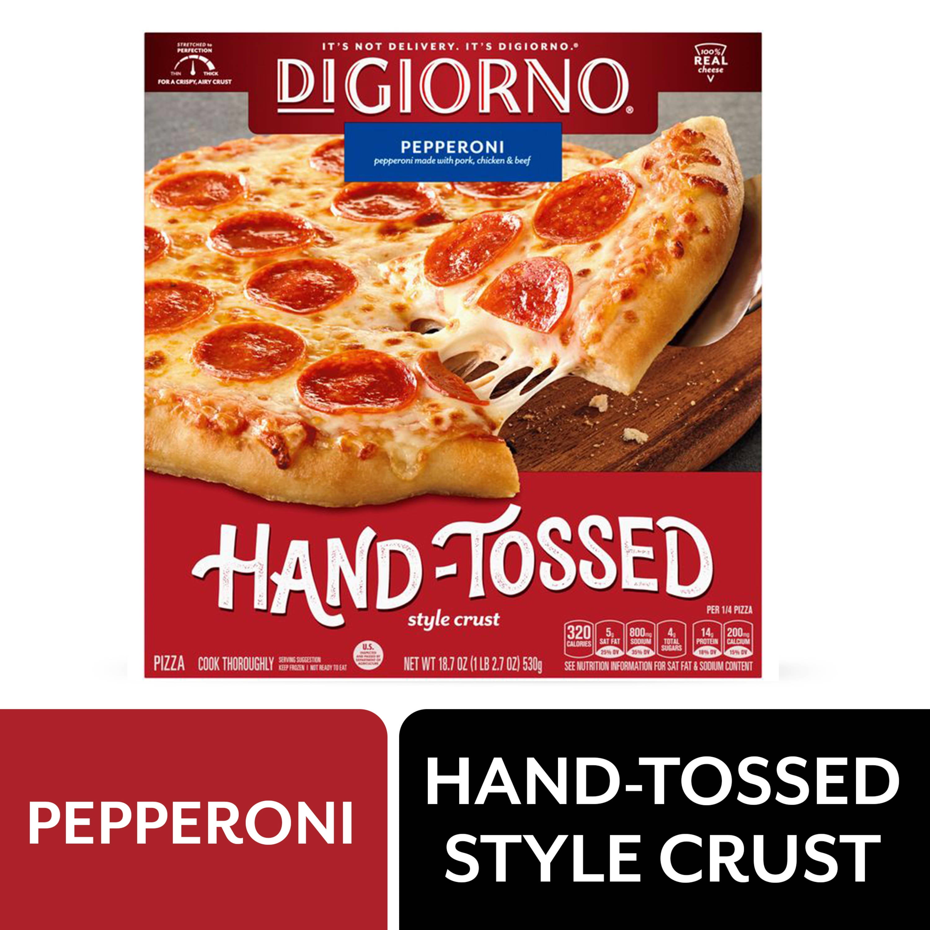 DiGiorno Pepperoni, Hand Tossed Pizza, 18.7 oz (Frozen)