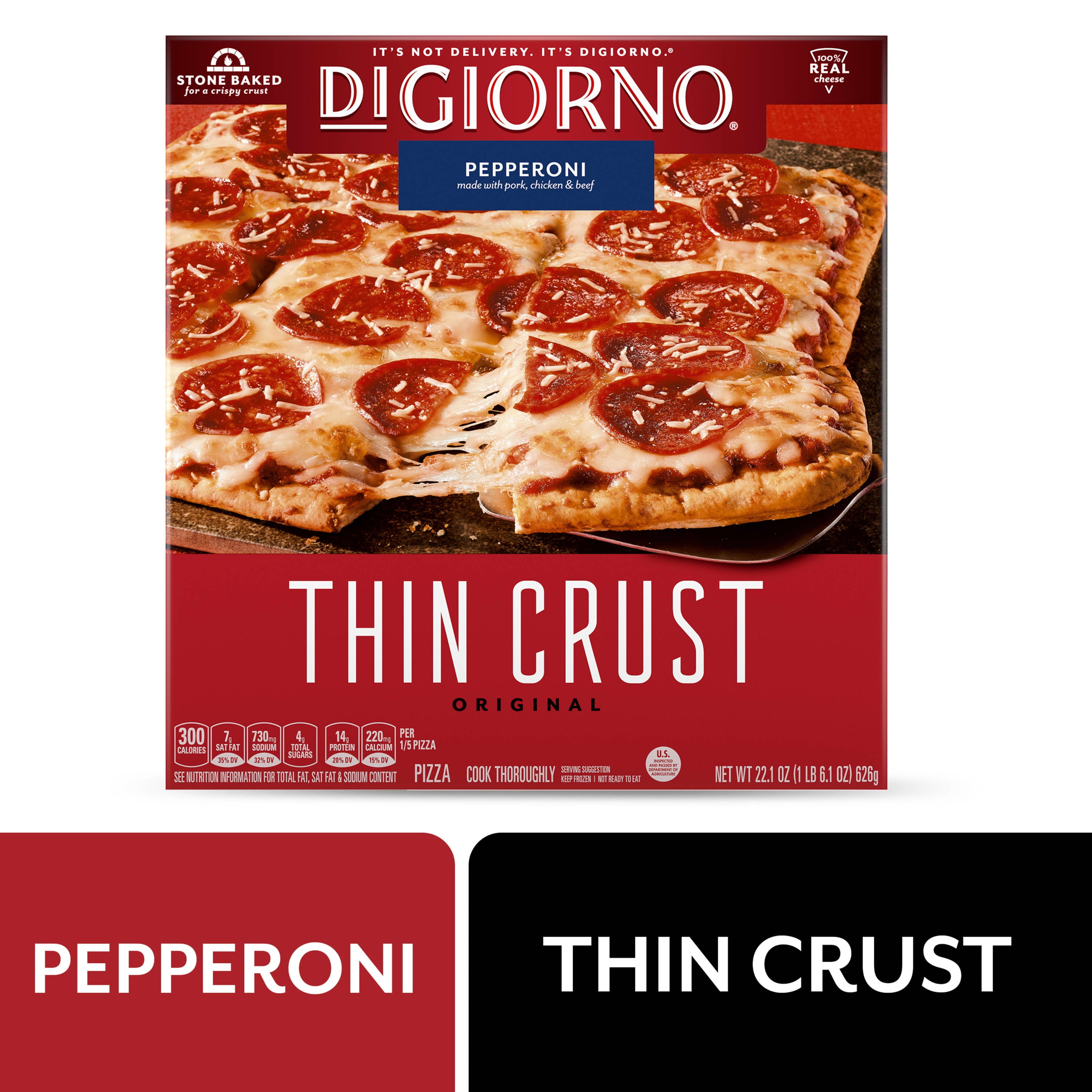 DiGiorno Pepperoni Thin Crust Pizza 22 1 oz (Frozen) Walmart com DiGiorno Pepperoni Thin Crust Pizza 22 1 oz (Frozen) Walmart com