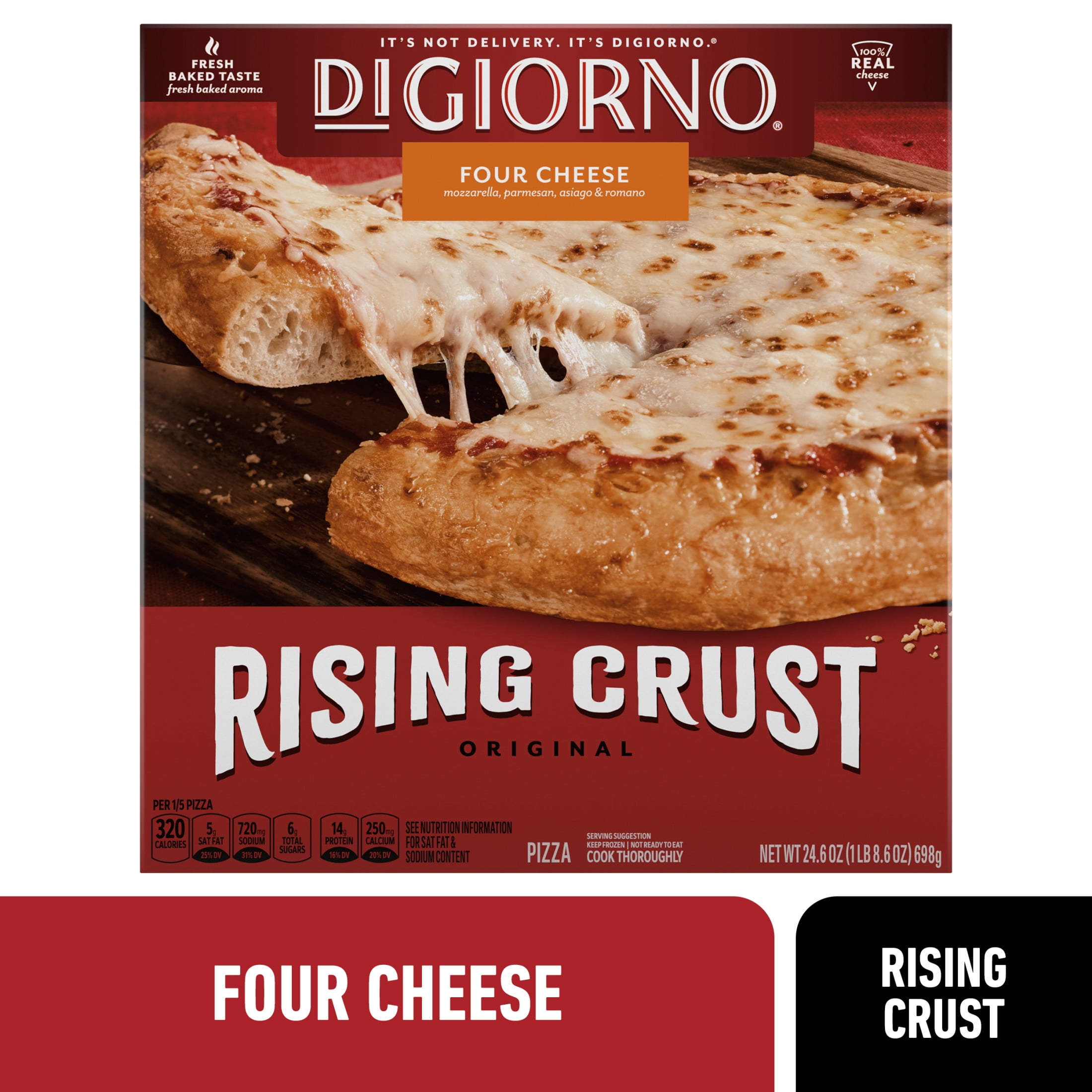 DiGiorno Rising Crust Four Cheese Pizza, 24.6 oz (Frozen)