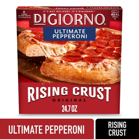 DiGiorno Frozen Pizza, Rising Crust Pepperoni with Cheese, Football Game Day Pizza, 24.7 oz (Frozen)