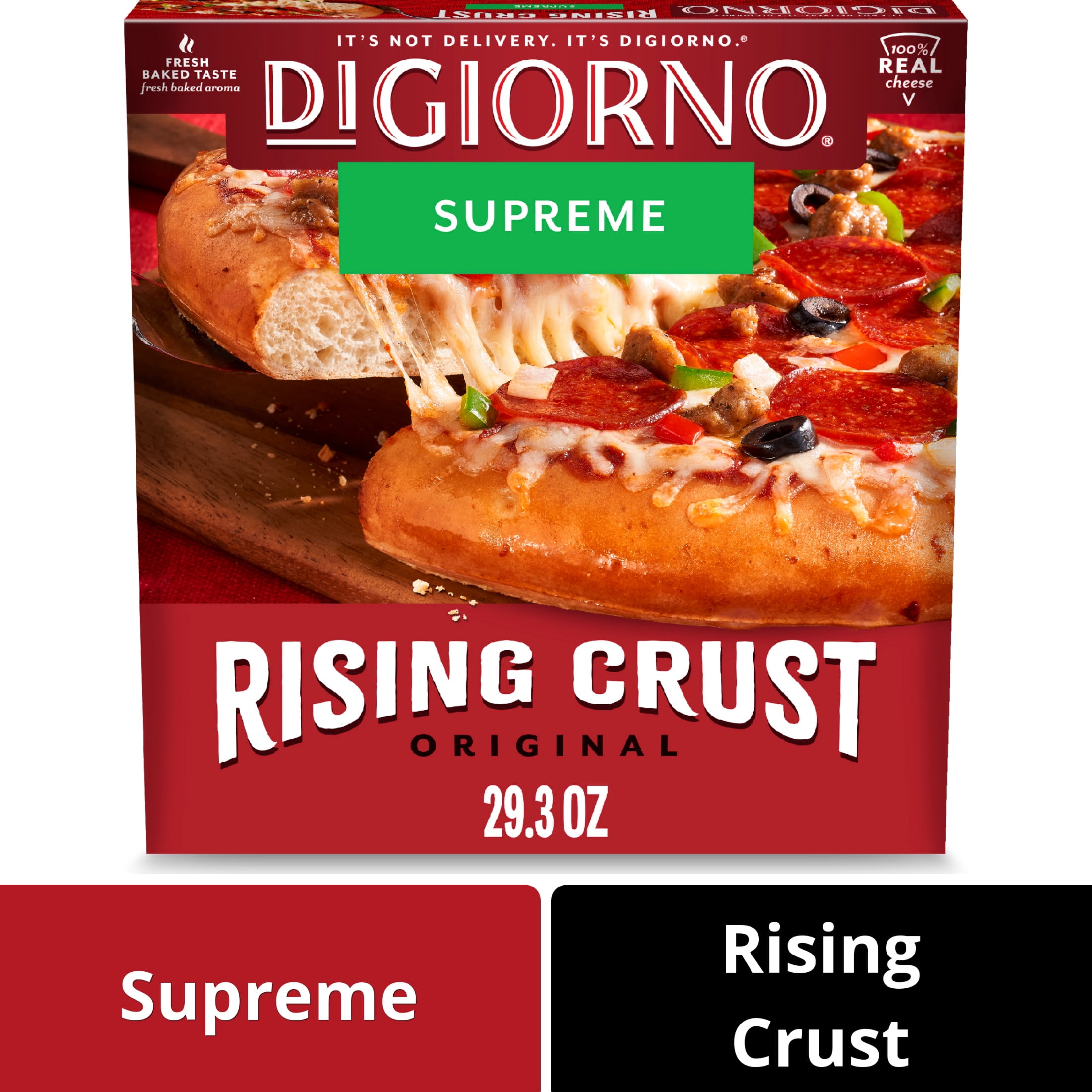 DiGiorno Rising Crust Supreme Meat Pizza with Cheese, Pepperoni, Beef, and Sausage, 29.3 oz (Frozen)