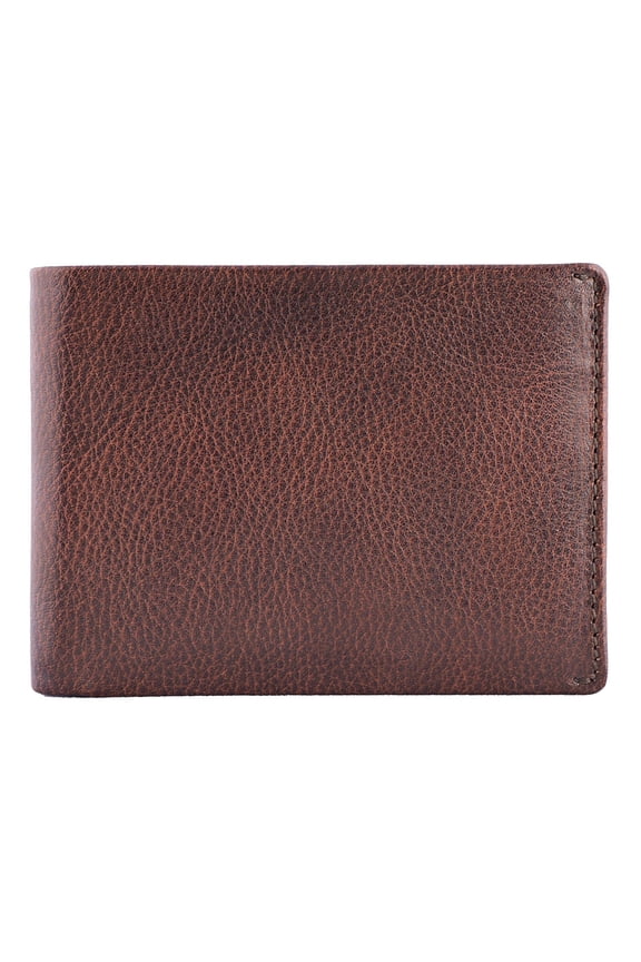 DiLoro 2 ID Window RFID Blocking Wallets for Men Bifold Top Flip Slim Gem Brown