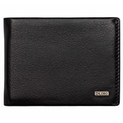 DiLoro Compact Mens Bifold Leather Wallet RFID Safe Midnight Black