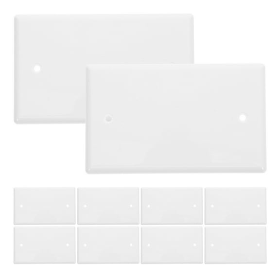 DiMaddie 10pcs Blank Wall Plate Cover Plastic Wallplate Box Electrical Covers Outlet Switch Covers for Decorative Receptacle Outlet Switch White