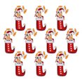 DiMaddie 10pcs Christmas Patches Santa Tree Elk Snowman Applique Sew on