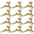 thumbnail image 1 of DiMaddie 12pcs Golden Christmas Tree Reindeer Topper Xmas Glitter Elk Figurine, 1 of 6