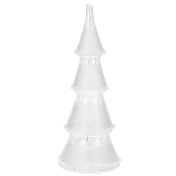 DiMaddie 1Pc Glass Christmas Tree Design Light Decor Household Tabletop Decoration