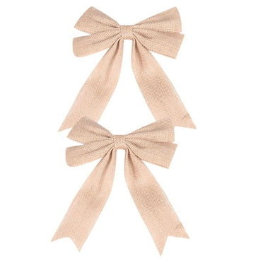 DiMaddie 2 Burlap Bows for Christmas Decoration - Flaxen