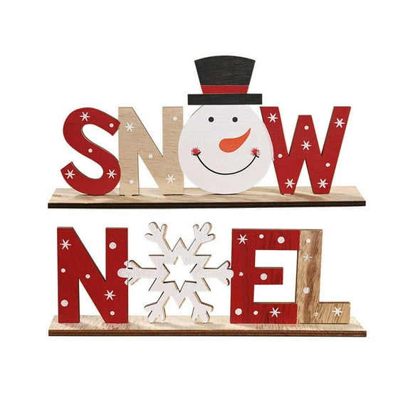 DiMaddie 2 Wooden Let it Snow Snowman Ornaments for Christmas Decor