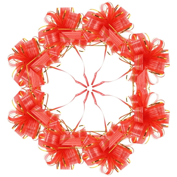 Red Plastic Pull Bows for Decor Shape Gift Box Wedding Party 20 Pieces