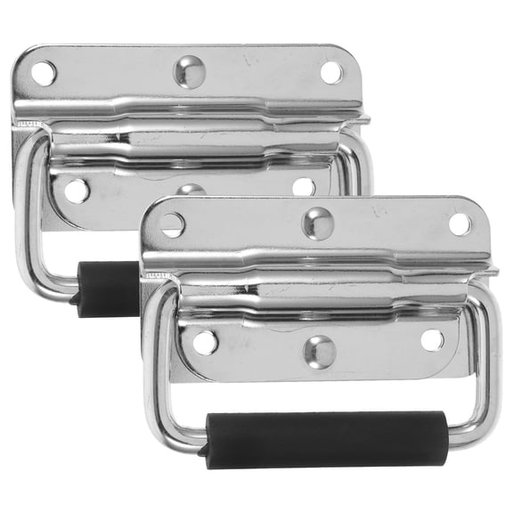 ORDDIART 2Pcs Durable Plated Silver Iron Chest Handles with Comfortable Grip for Toolbox