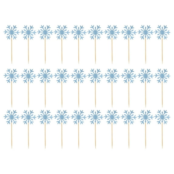 MYTAKEND 30pcs Christmas Dessert Toppers Snowflake Cake Decoration Christmas Cupcake Topper
