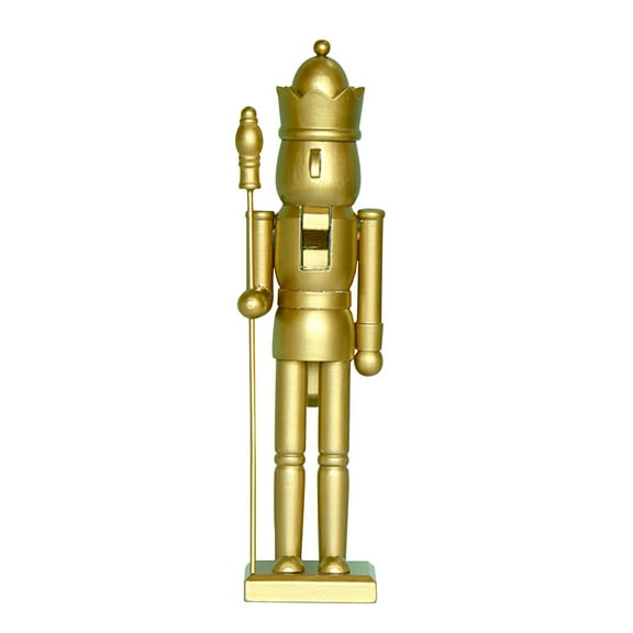 DiMaddie 38CM Christmas Wooden Nutcracker Golden Soldier Figurine Xmas Gift
