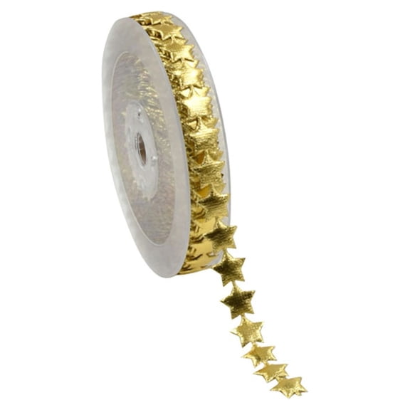 Christmas Gift Ribbon Beads String Garland 15M Golden