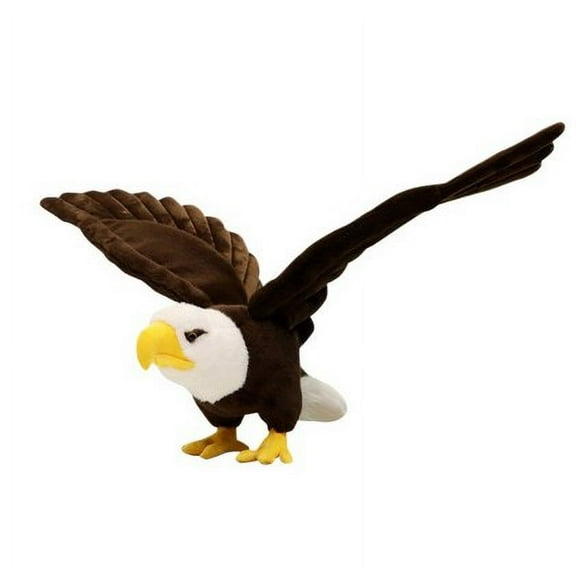 DiMaddie Imitation White-headed Eagle Plush Toy Birthday Party Toy Home Decor Animals Mascot Ornaments Stuffed Animal Puppet for Kids