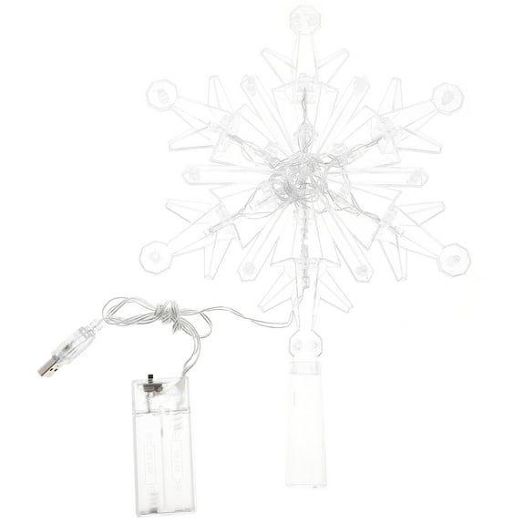 DiMaddie Lighted Snowflake Tree Topper with LED Lights for Christmas Decoration